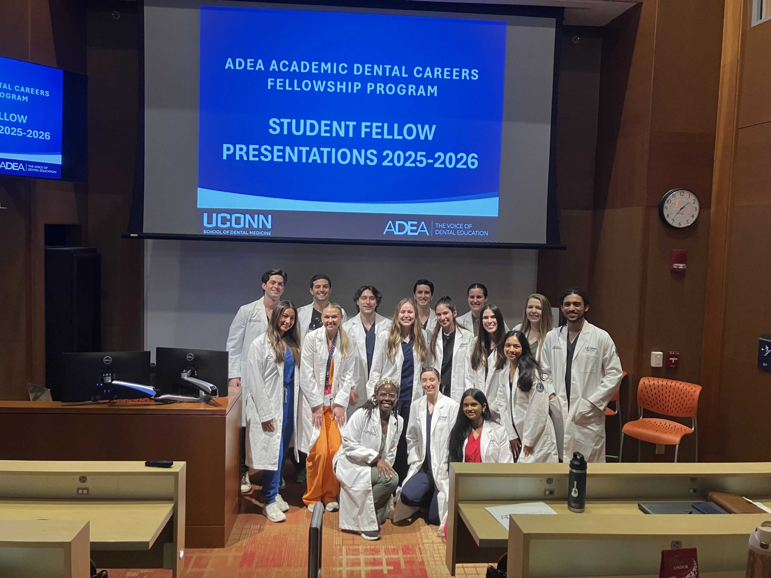 group of students in white coats