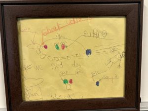 Image of a child's drawing depicting an anti-dying machine