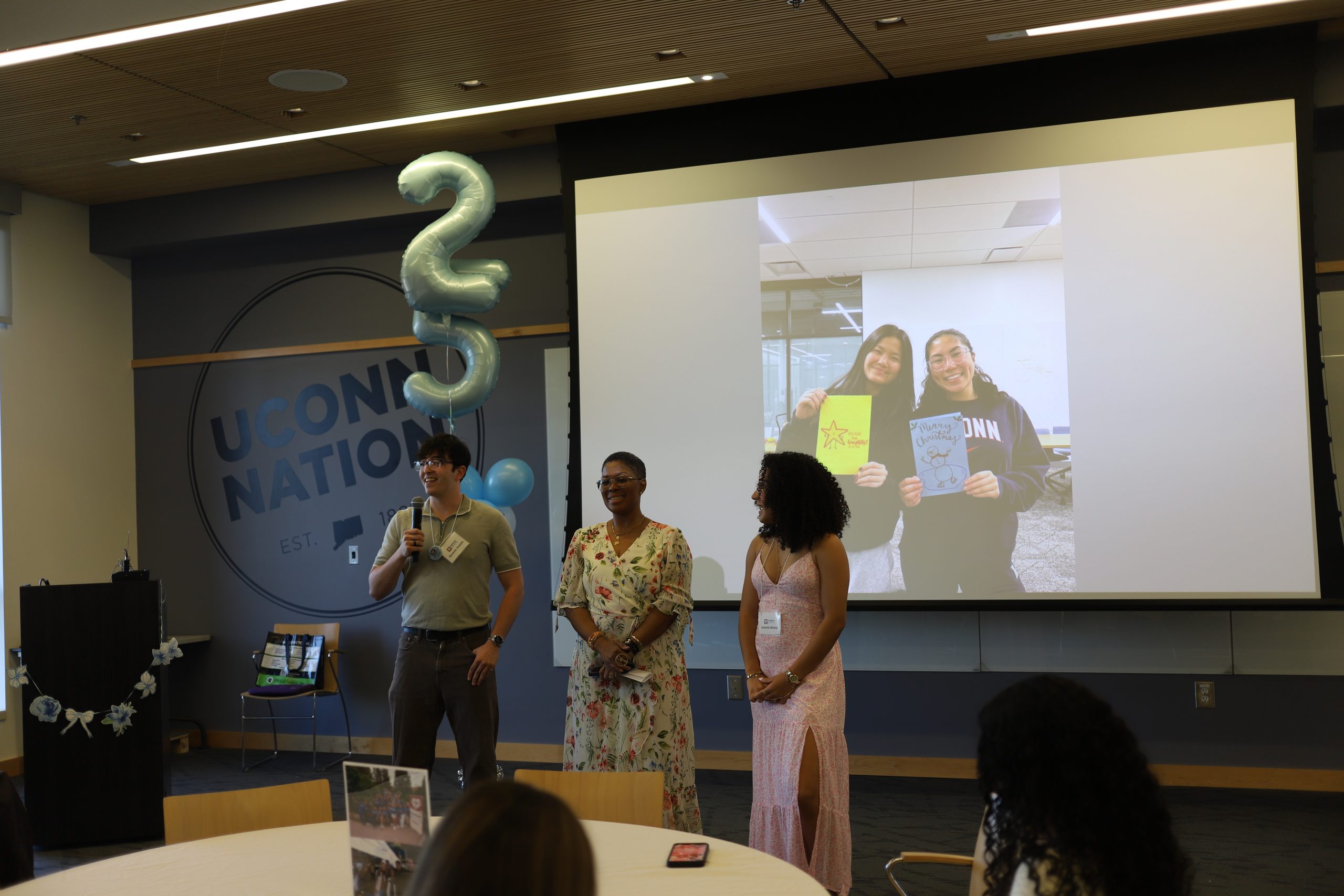 Students and faculty presenting.