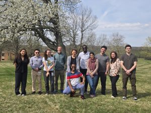Jasna Jankovic poses with students and colleagues on the UConn campus.