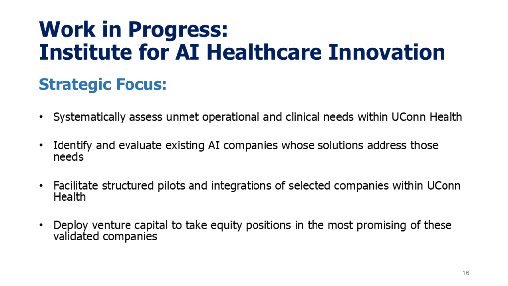 slide on Institute for AI Healthcare Innovation