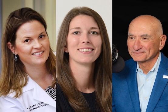 three-portrait collage, Drs. Katherine Coyner, Allison Schafer, and Anthony Alessi