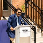 CAHNR Dean Kumar Venkitanarayanan speaks at the ribbon cutting