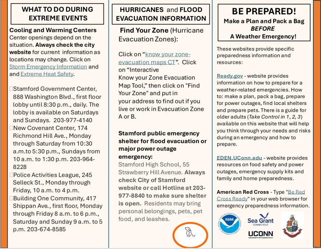 Portion of a brochure produced to inform people about safety in the wake of an emergency.