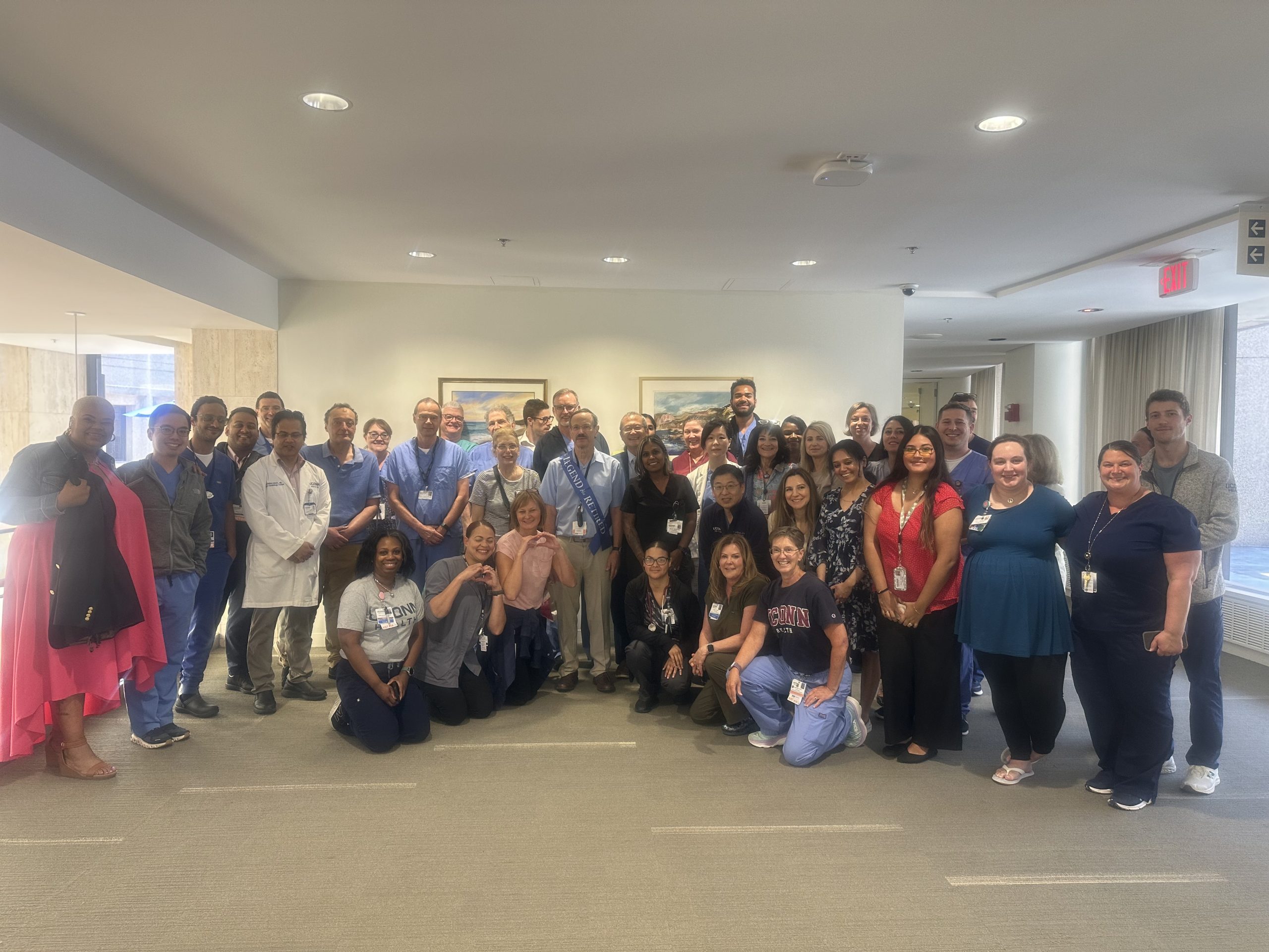 Retirement party group photo with Dr Schulman.