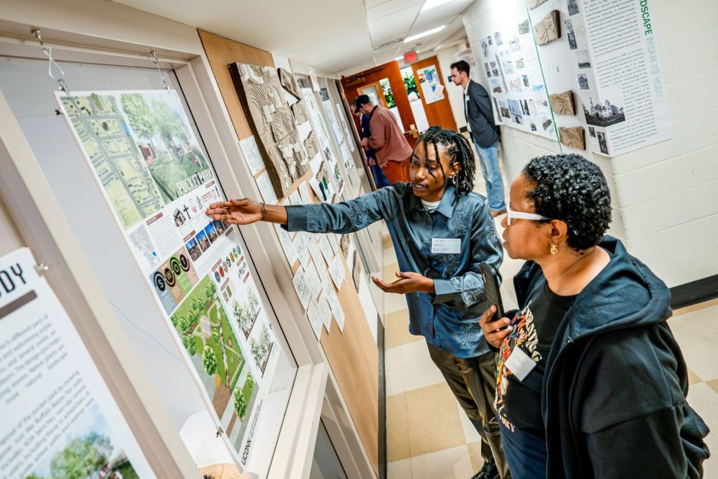 Students presenting their work