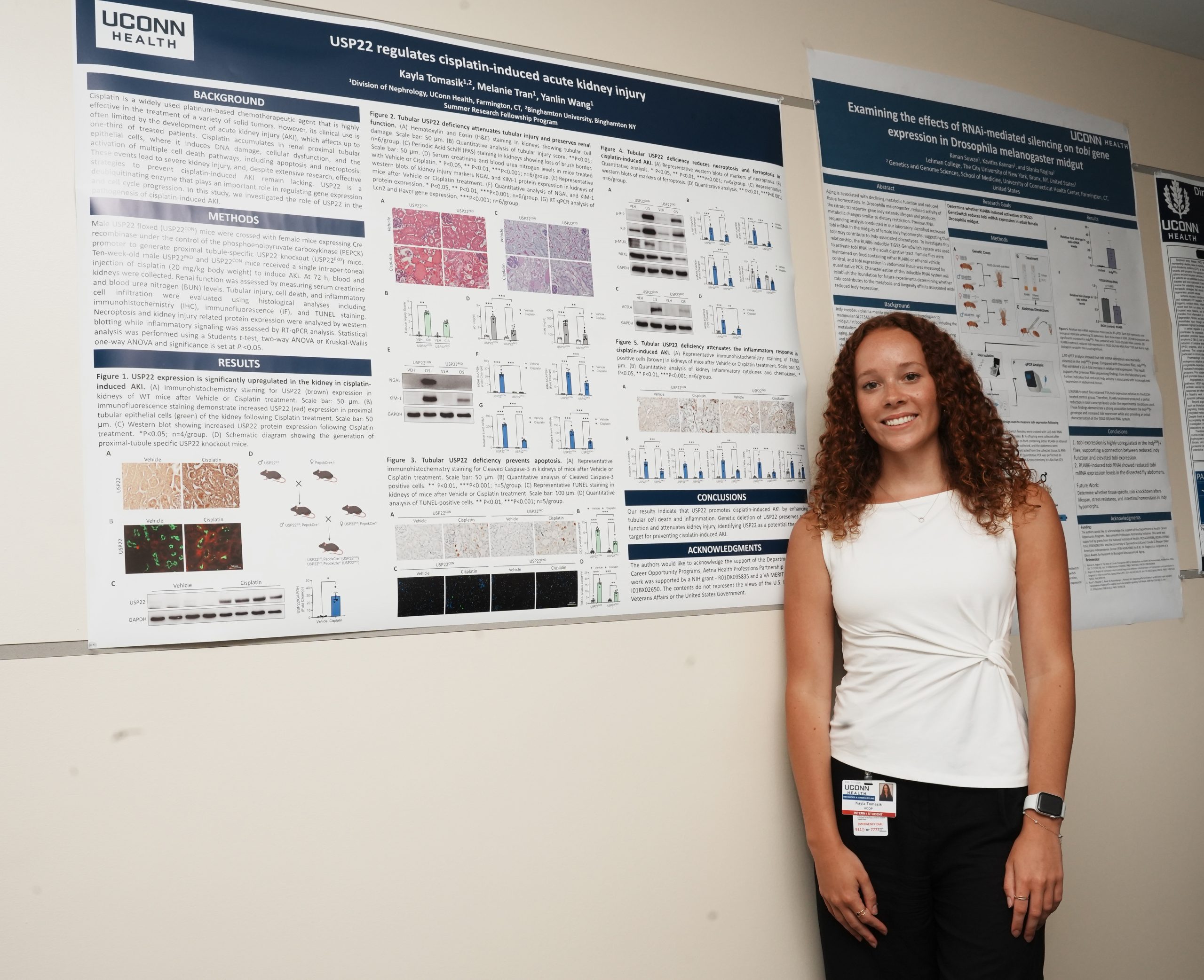Kayla Tomasik presenting her kidney research findings on July 16, 2026 (Photo by John Atashian).