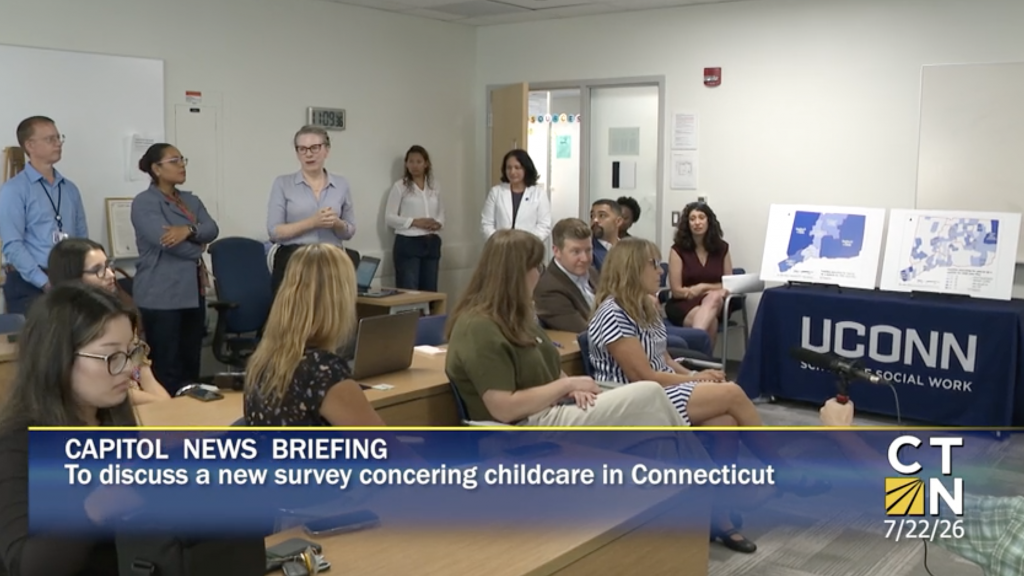 A press conference, held at the UConn School of Social Work
