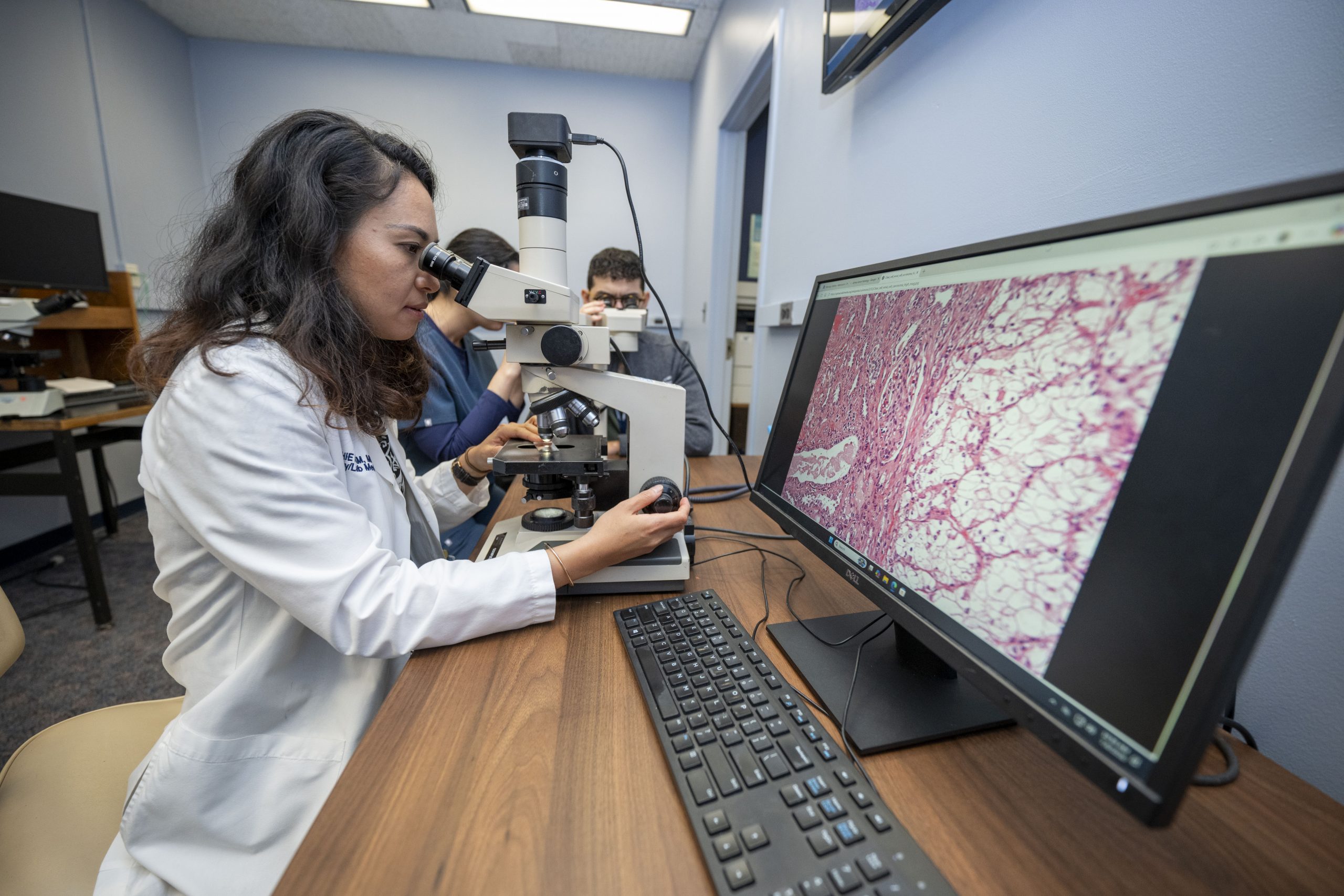 The UConn School of Medicine new pathology residency is directed by Dr. Gahie Nam (UConn Photo/Sean Flynn).