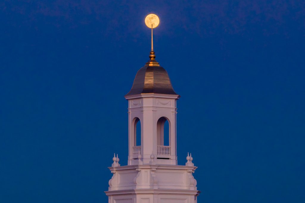A full moon above the Wilbur Cross cupola. Awesome photo by Syd Herdle.
