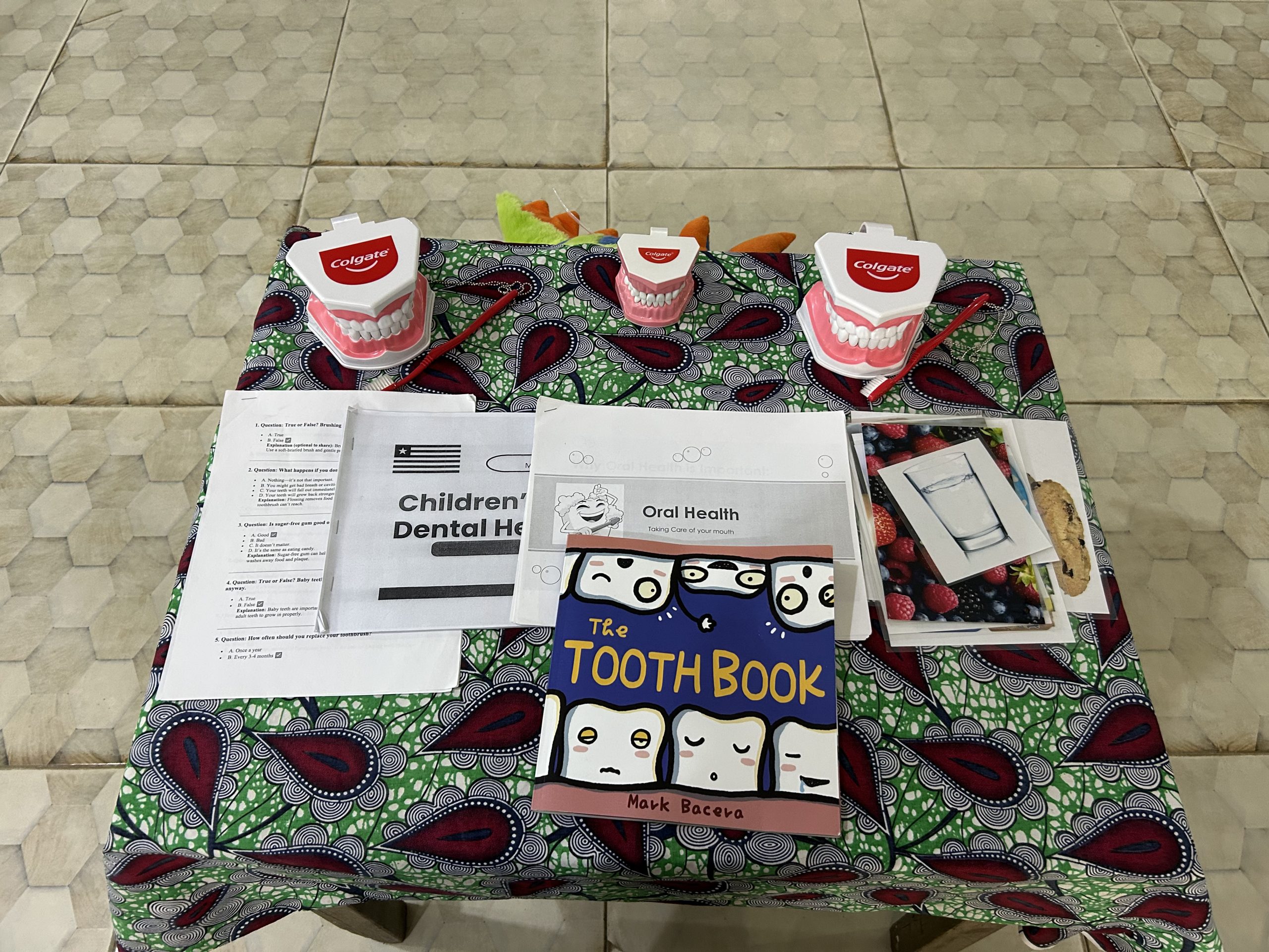 Oral health education materials.