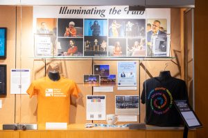 PRLACC display in the "Threads of Identity" exhibition.
