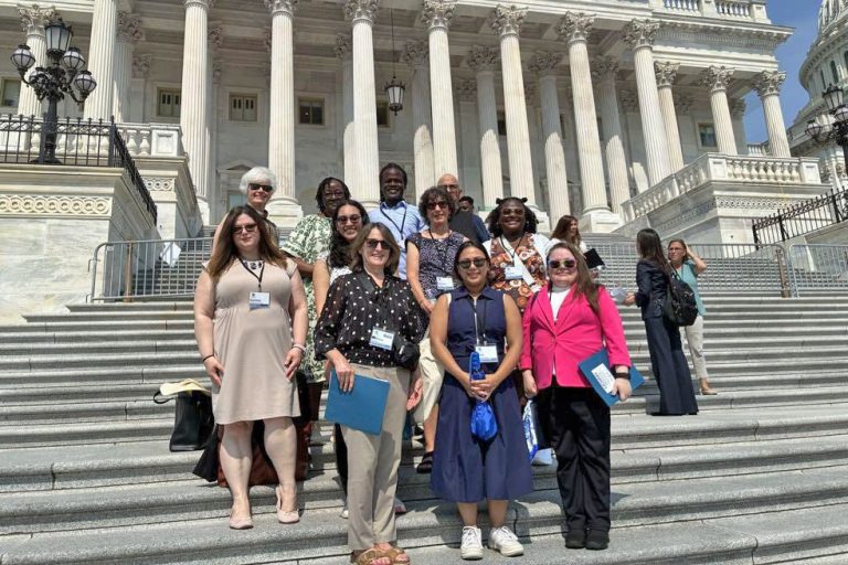 UConn MSW student Scholar Margaret Waweru (pictured in the top row, second from left) attended the National Area Health Education Center (AHEC) Organization 2026 Leadership Forum in Washington, D.C. this summer