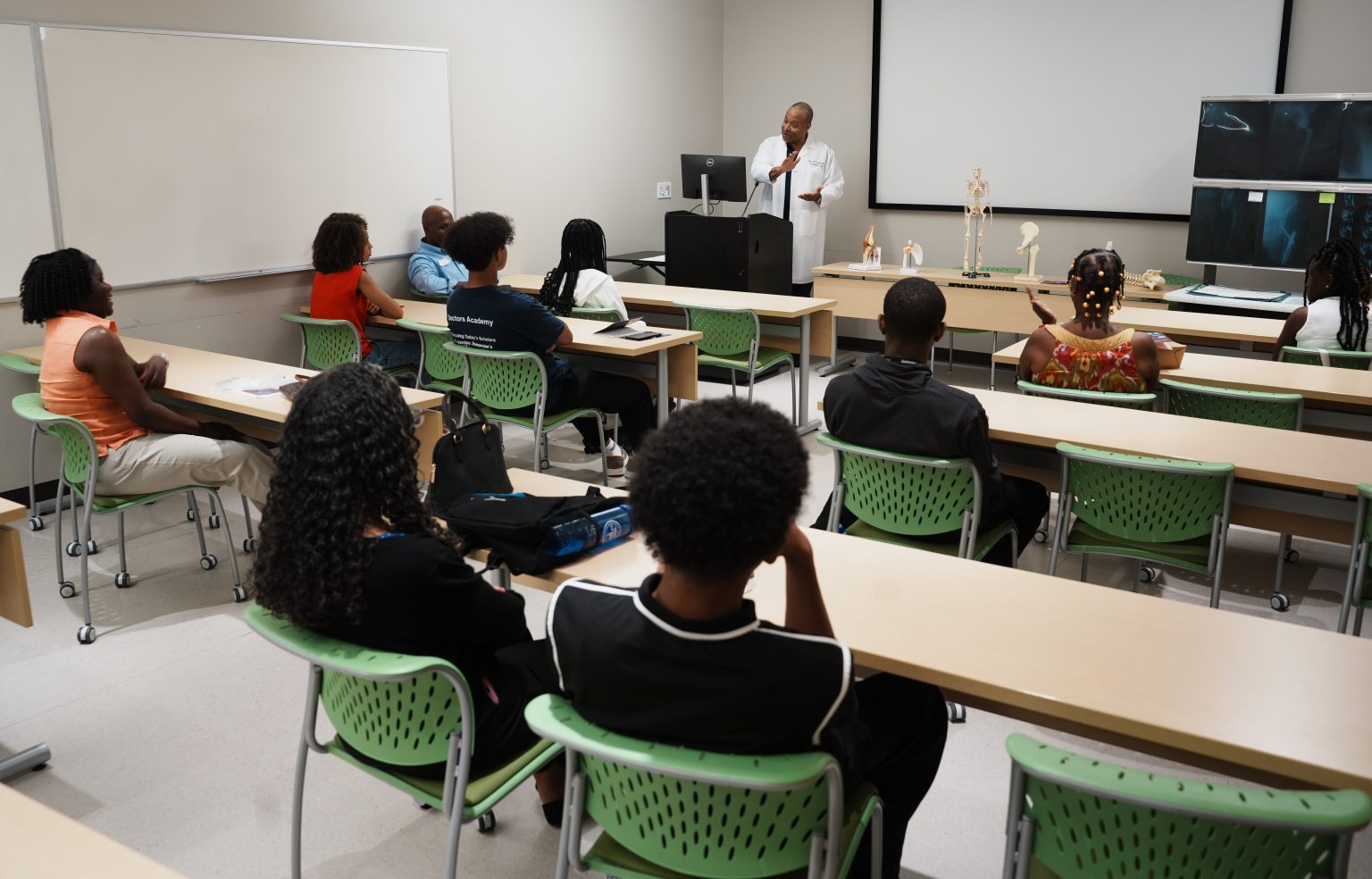 Dr. Richard Scarlett with students.