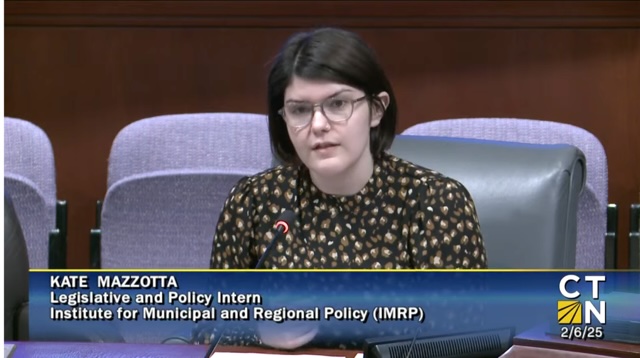 Kate Mazzotta offering testimony on behalf of CTCIP.