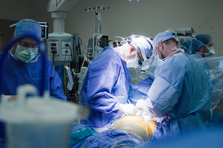two surgeons in operating room