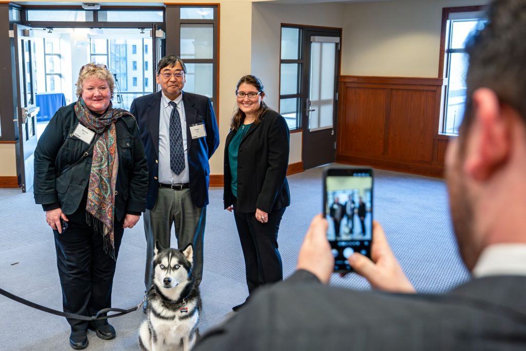 Hogan Eng with Jonathan XV and UConn 4-H administrators