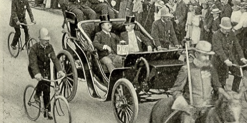 President Roosevelt and his entourage in Hartford
